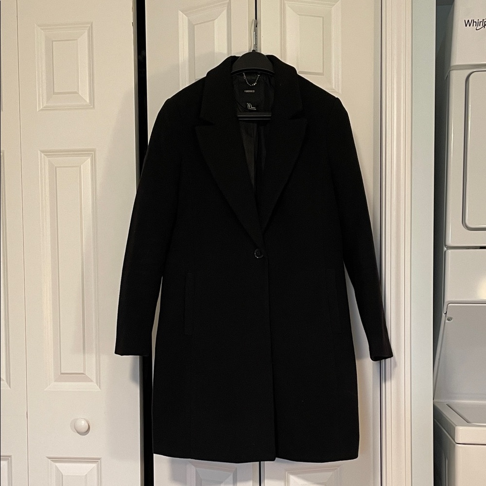 Forever 21 Elegant Black Trench Coat